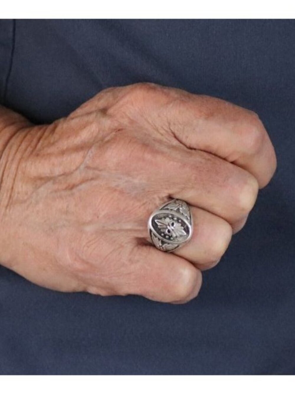 Men's Sterling Silver Black Hills Ring Size 9 1/2 - Picture 2 of 6